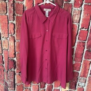 Vintage 1980s Nexx women’s button down silk blouse shirt size 2X new with tags